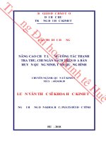 Nâng cao chất lượng công tác thanh tra thu, chi ngân sách trên địa bàn huyện quảng ninh, tỉnh quảng bình 
