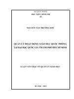 Quản lý hoạt động giáo dục quốc phòng tại đại học quốc gia thành phố hồ chí minh 