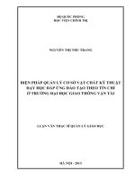 Biện pháp quản lý cơ sở vật chất kỹ thuật dạy học đáp ứng đào tạo theo tín chỉ ở trường đại học giao thông vận tải 