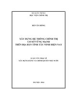 Xây dựng hệ thống chính trị cơ sở vững mạnh trên địa bàn tỉnh tây ninh hiện nay 