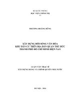 Xây dựng đời sống văn hoá khu dân cư trên địa bàn quận thủ đức, thành phố hồ chí minh hiện nay 