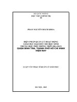 Biện pháp quản lý hoạt động giáo dục  đạo đức cho học sinh trung học phổ thông trên địa bàn quận bình tân, thành phố hồ chí minh hiện nay 
