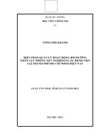 Biện pháp quản lý hoạt động bồi dưỡng nhân lực phòng xét nghiệm các bệnh viện tại thành phố hồ chí minh hiện nay 