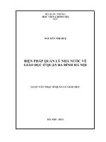 Biện pháp quản lý nhà nước về giáo dục ở quận ba đình, hà nội 