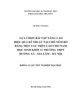 Lựa chọn bài tập nâng cao hiệu quả kỹ thuật tại chỗ ném rổ bằng một tay trên cao cho nam học sinh khối 11 trường THPT dương xá – gia lâm – hà nội