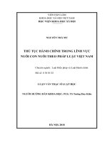 Thủ tục hành chính trong lĩnh vực nuôi con nuôi theo pháp luật việt nam 