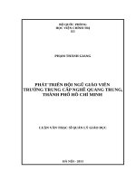 Phát triển đội ngũ giảng viên trường trung cấp nghề quang trung, thành phố hồ chí minh 