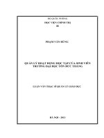 Quản lý hoạt động học tập của sinh viên trường đại học tôn đức thắng 