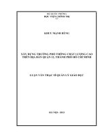 Xây dựng trường phổ thông chất lượng cao trên địa bàn quận 12, thành phố hồ chí minh 