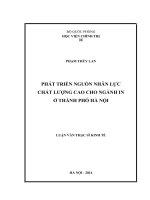 Phát triển nguồn nhân lực chất lượng cao cho ngành in ở thành phố hà nội 