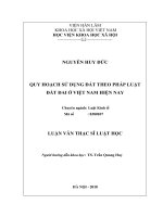 Quy hoạch sử dụng đất theo pháp luật đất đai ở việt nam hiện nay 