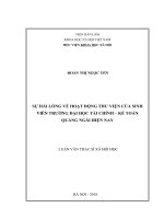 Sự hài lòng về hoạt động thư viện của sinh viên trường đại học tài chính – kế toán quảng ngãi hiện nay 