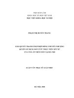 Giải quyết tranh chấp hợp đồng chuyển nhượng quyền sử dụng đất ở từ thực tiễn xét xử của tòa án nhân dân tại hà nội 