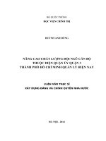 Nâng cao chất lượng đội ngũ cán bộ thuộc diện quận ủy quận 3 thành phố hồ chí minh quản lý hiện nay 