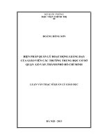 Biện pháp quản lý hoạt động giảng dạy của giáo viên các trường trung học cơ sở quận  gò vấp, thành phố hồ chí minh 