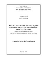 Phương thức hoằng pháp tại một số đạo tràng phật giáo ở tỉnh bà rịa   vũng tàu hiện nay (nghiên cứu trường hợp ba đạo tràng viện chuyên tu, chùa phước duyên và chùa vạn phước  