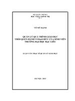 Quản lý quá trình giáo dục thói quen hành vi đạo đức của sinh viên trường đại học bạc liêu 