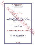 Hoàn thiện công tác quản lý chi ngân sách nhà nước tại sở tài chính tỉnh quảng bình 