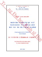 Hoàn thiện công tác quản lý ngân sách cấp xã trên địa bàn huyện bố trạch, tỉnh quảng bình 