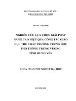 Nghiên cứu lựa chọn giải pháp nâng cao hiệu quả công tác giáo dục thể chất trường trung học phổ thông trưng vương tỉnh hưng yên