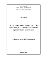 Truyền thông phật giáo đối với xã hội việt nam hiện nay 