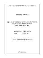 Lợi ích kinh tế của người lao động trong các doanh nghiệp tư nhân ở tỉnh thừa thiên huế tt 