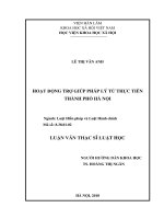 Hoạt động trợ giúp pháp lý từ thực tiễn thành phố hà nội 