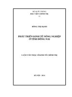 Phát triển kinh tế nông nghiệp ở tỉnh đồng nai 