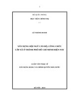 Xây dựng đội ngũ cán bộ, công chức cấp xã ở thành phố hồ chí minh hiện nay 
