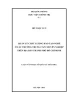 Quản lý chất lượng đào tạo nghề ở các trường trung cấp chuyên nghiệp trên địa bàn thành phố hồ chí minh 