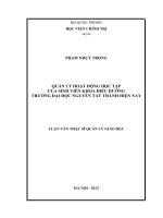 Quản lý hoạt động học tập của sinh viên khoa điều dưỡng trường đại học nguyễn tất thành hiện nay 