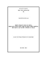 Biện pháp chuẩn hóa đội ngũ giáo viên trung học phổ thông huyện cái nước tỉnh cà mau 