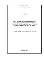 Biện pháp hoàn thiện bộ tiêu chí đánh giá chất lượng giáo dục tại trường tiểu học dân lập quốc tế việt úc thành phố hồ chí minh 