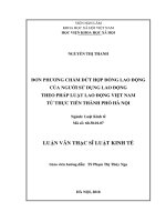 Đơn phương chấm dứt hợp đồng lao động của người sử dụng lao động theo pháp luật Việt Nam từ thực tiễn Thành phố Hà Nội
