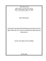 Giải quyết tranh chấp kinh doanh thương mại từ thực tiễn xét xử tại Tòa án nhân dân trên địa bàn tỉnh Sơn La