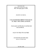 Cải cách hành chính về hải quan từ thực tiễn tỉnh cao bằng 