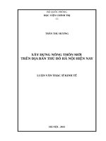 Xây dựng nông thôn mới trên địa bàn thủ đô hà nội hiện nay 