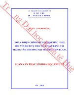 Hoàn thiện chính sách marketing – mix đối với dịch vụ cho thuê mặt bằng tại trung tâm thương mại trường tiền plaza 