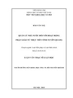 Quản lý nhà nước đối với hoạt động phật giáo từ thực tiễn tỉnh tuyên quang 