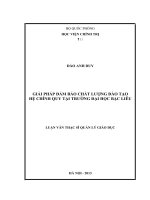 Giải pháp đảm bảo chất lượng đào tạo hệ chính quy tại trường đại học bạc liêu 
