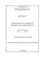 Bảo đảm quyền của lao động nữ theo pháp luật lao động việt nam ( Luận văn thạc sĩ)