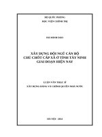Xây dựng đội ngũ cán bộ chủ chốt cấp xã ở tỉnh tây ninh giai đoạn hiện nay 