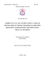 Nghiên cứu các yếu tố tiên lượng và một số phương pháp xử trí đặt nội khí quản khó trên bệnh nhân có bệnh đường thở trong phẫu thuật tai mũi họng  