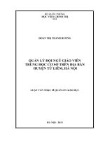 Quản lý đội ngũ giáo viên trung học cơ sở trên địa bàn huyện từ liêm, hà nội 