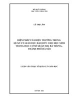 Biện pháp của hiệu trưởng trong quản lý giáo dục đạo đức cho học sinh trung học cơ sở quận hai bà trưng thành phố hà nội 