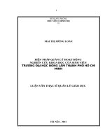 Biện pháp quản lý hoạt động nghiên cứu khoa học của sinh viên trường đại học nông lâm thành phố hồ chí minh 