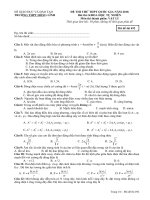 Đề thi thử môn Lý trường THPT Hồng Lĩnh – Hà Tĩnh năm 2018