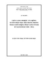 Chùa long phước và lưỡng xuyên phật học hội trong phong trào chấn hưng phật giáo ở nam kỳ (giai đoạn 1920   1951) 