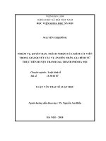 Nhiệm vụ, quyền hạn, trách nhiệm của kiểm sát viên trong giải quyết vụ án hôn nhân và gia đình từ thực tiễn huyện thanh oai, thành phố hà nội ( Luận văn thạc sĩ)