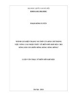 Đánh giá hiện trạng vai trò của báo trí trong việc nâng cao nhận thức về biến đổi khí hậu cho nông dân ven biển đồng bằng sông hồng 